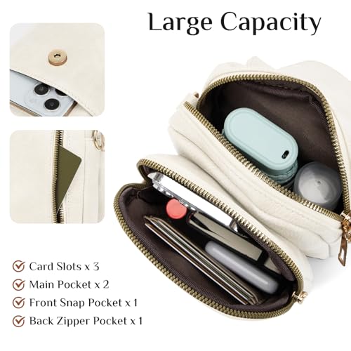 Fashion Small Crossbody Bags for Women Trendy Designer Cell Phone Purses | Adjustable Straps,with Card Holder,Detachable Wristlet Strap,small Cross Body Bag for Woman,Mini Bags,Travel Purse,Work,Gym - color: White