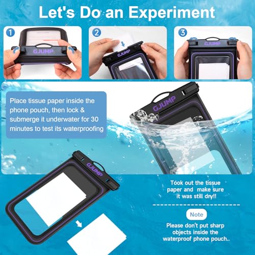 Waterproof Phone Pouch Floating, 2 Pack IP68 Dry Bag Cell Phone Case | Waterproof Phone Case with iPhone 17 16 15 14 Pro Max, Snorkeling Beach Swimming Cruise Travel Essentials, Lanyard Included - color: Purple*2