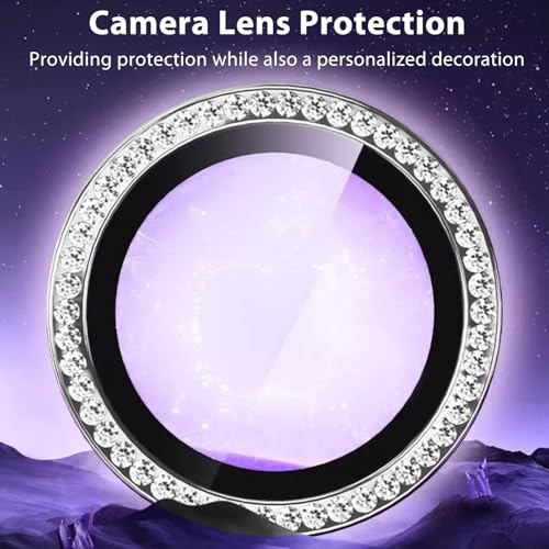 Zeking 2 Set for Motorola Razr 70/ Razr 2026 Camera Lens Protector Bling - color: Bling Silver