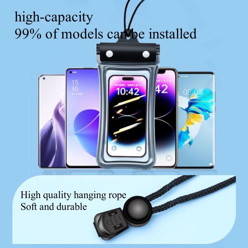 Waterproof Phone Pouch,Floatable Waterproof Phone Pouch with Touchscreen,Universal IPX8 Waterproof Cell Phone Case,Underwater Photography,for Swimming,Rafting,Diving,for All Models (Blue) - color: blue
