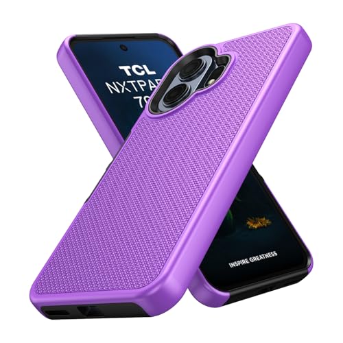 Ailiber for TCL 70 Pro NxtPaper Phone Case Slim, Screen Protector-Purple | Creative Artistic Design, Dual Layer Hybrid Protection & Soft Silicone Bumper, Shockproof Phone Cover for Daily Lifestyles - color: Purple
