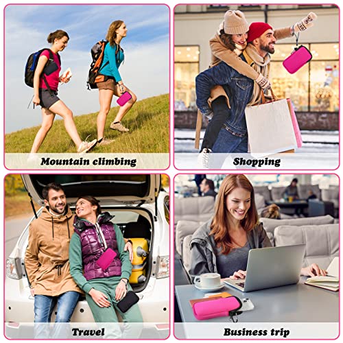 Pwsap Phone Sock, Universal Shock & Impact Resistant Neoprene Pouch with Carabiner and Lanyard Strap Sleeve Case for Hiking & Travelling Phone Bag Fits Phones up to 7 Inches, Rose Pink, M - color: Pink, size: M