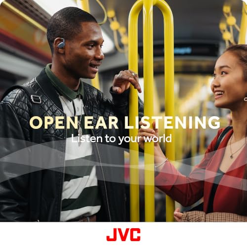 JVC nearphones Open Ear True Wireless Headphones with Pivot Motion Mecanism, 16mm Large Drivers Sound, Single Ear use, BT 5.4, Long Battery Life (up to 26 Hours) - HANP40TA (Blue) - color: Blue