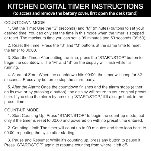 Premium Stainless Steel Digital Kitchen Timer – Ultra-Strong Magnetic Back, Fold-Out Desk Stand, Effortless One-Touch Setup, Extra-Loud Alarm, Oversized Display, Auto Memory, Auto Shut-Off (1)