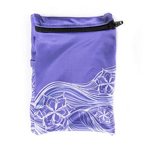 Sprigs Wrist Wallet Running Wristband Pocket for Keys Cards Cash ID Phone - color: Purple Surf
