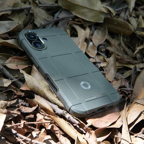 Rugged Shield 8ft Drop Proof TPU Thick Armor Tactical Protective Case Compatible with iPhone 16 Plus (6.7 inches) - Army Green - color: Army Green, size: iPhone 16 Plus