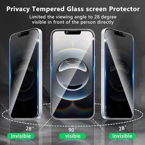 3+3 Pack Privacy Screen Protector Designed for iPhone 16e / 17e With 3 Pack Camera Lens Protector,Full Coverage Anti-Spy Tempered Glass Film,9H Hardness,Bubble Free,Easy to Install - color: iPhone 16e / 17e FK33