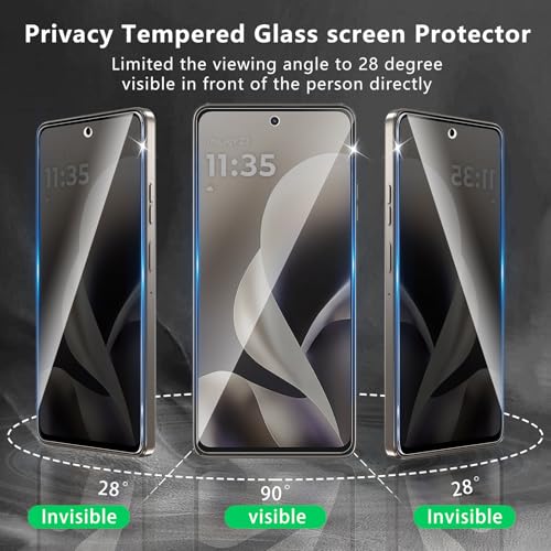3 Pack Privacy Screen Protector Designed for Motorola Moto G 5G 2026 / Moto G Play 2026 / Moto G Power 2026,Full Coverage Anti-Spy Tempered Glass Film,9H Hardness,Anti-Fingerprint,Bubble Free - size: Moto G Power 2026 FK3