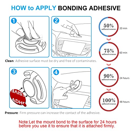 8 Pack Sticky Adhesive Compatible with Socket Base, PKYAA Double-Sided Replacement Tape for Collapsible Grip & Stand Back, 4pcs Sticker Pads for Car Magnetic Phone Holder