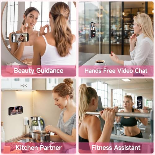 Yojaro Silicone Suction Cup Phone Case Mount Double Sided, Phone Accessories Hands-Free Strong Grip Holder for Selfies and Videos (Light Pink Glitter) - color: Light Pink Glitter