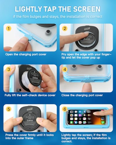 Waterproof Phone Pouch,IPX8 Waterproof Phone Case for Beach & Floating Essentials,Phone Waterproof Pouch with Lanyard, Universal Case Up to 6.9" for iPhone,Samsung (Blue) - color: Blue