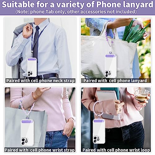 TACOMEGE Phone Tether Tab for iPhone, Cell Phone Lanyard Patch, Phone Strap Replacement Part for All Full Phone Cases - color: Purple
