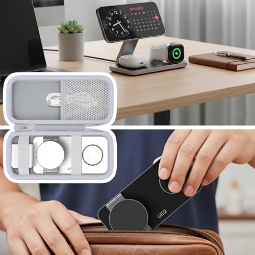 Hard Travel Case for UEQ/VBA/KEEPRO 3 in 1 Wireless Charging Station - color: White Case
