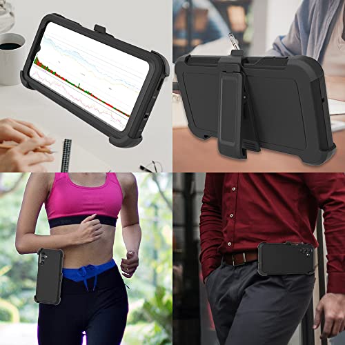 Compatible with Samsung Galaxy A13 5G Case(NOT for A13 4G), with Belt Clip Holster Heavy Duty Rugged Shockproof Full Body Protection Kickstand Phone case for Samsung Galaxy A13 5G (Black) - color: Black