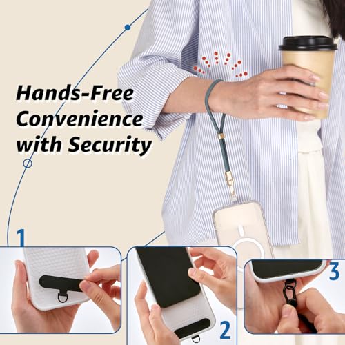 Phone Lanyard Wrist, Phone Wrist Strap for Case with 2 Tether Tabs - color: Morning Teal
