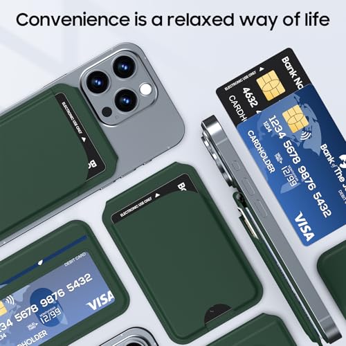 Magnetic Wallet for iPhone, Magnetic Phone Wallet for iPhone 17/16/15/14/13/12 Series with ID Window, RFID Blocking (Green) - color: green