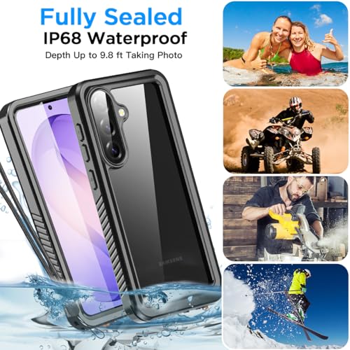 AICase for Samsung Galaxy S26 Case Waterproof, Clear Water Proof Shockproof Snowproof Dustproof Full Body Rugged Transparent Underwater Phone Case for Galaxy S26 Built-in Screen Protector - size: S26