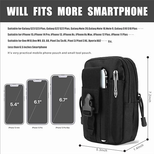 Tactical Waist Pouch EDC Molle Waist Bag Belt Phone Pouch Holster Purse Carrying Pouch for Smartphone, Tools - color: Red