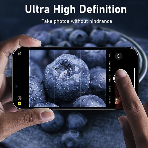 UniqueMe for iPhone 13 Pro/iPhone 13 Pro Max Camera Lens Protector-Black - color: Graphite (bling circle)