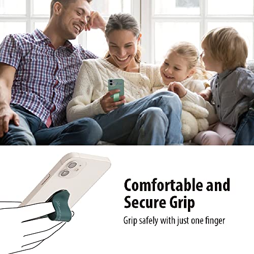 Momostick Flatstick, Cell Phone Finger Grip Strap Holder for Hand, Cell Phone Stand, New Slim Finger Loop Selfie Grip Compatible with Most Smartphones -Candy Ball Dark Green - color: Candy Ball Dark Green
