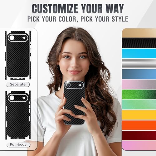 2Pcs Skin Wrap Compatible for iPhone 17 Air – Slim Decal Vinyl Protective Film for Sides & Back – Sleek Fit, Premium Look – Compatible with All iPhone 17 Air Cases - Carbon - color: Carbon