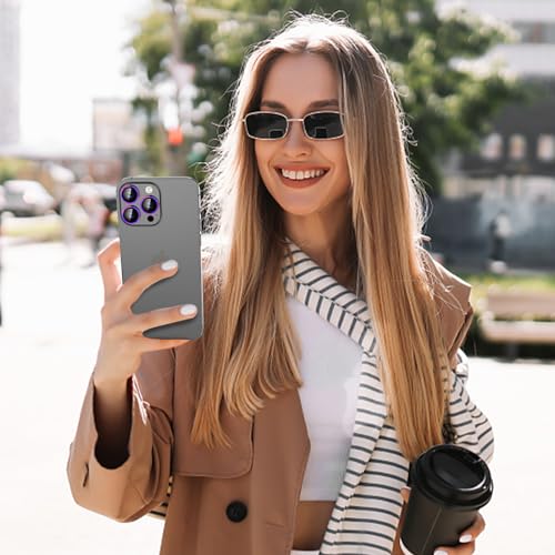 WHPXJY Camera Lens Protector for iPhone 15 Pro Max/iPhone 15 Pro Tempered Glass Lens Cover with Individual Metal Ring, Anti Scratch, Strong Adsorption, HD Clear, Case Friendly - Colorful Titanium