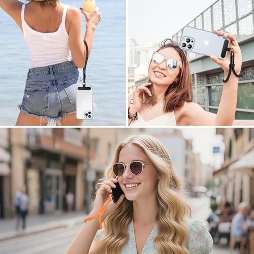 MoKo Phone Wrist Strap Anti-theft, Adjustable Phone Wrist Lanyard - color: Orange & Black