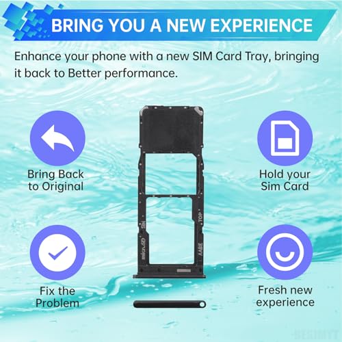 Sim Card Tray Replacement for Samsung Galaxy A12 Black