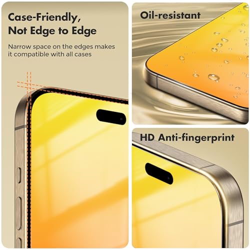 Privacy Screen Protector for iPhone 15 Pro Max 2 Pack (Gold) - color: for iPhone 15 Pro Max (Gold)