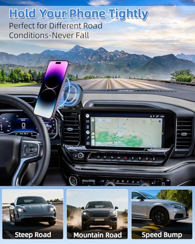 PZK Car Phone Holder for 2022-2026 Chevy Silverado/GMC Sierra 13.4'' Screen - color: Magsafe, size: Silverado 1500/GMC Sierra 1500 2022-2026