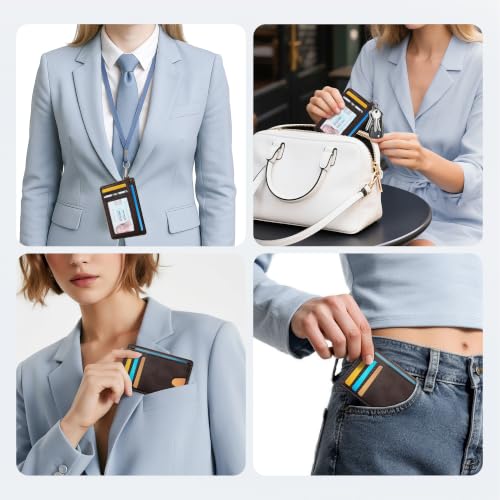 Mayski Slim Wallet, Credit Card Holder for Women, Minimalist Front Pocket RFID Blocking Card Cases, Small Wallet Women Men(CH Coffee) - color: CH Coffee