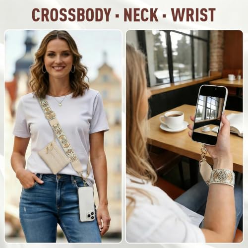 MOLOPPO Detachable Crossbody Phone Lanyard for iPhone, Chestnut Brown - color: Chestnut Brown