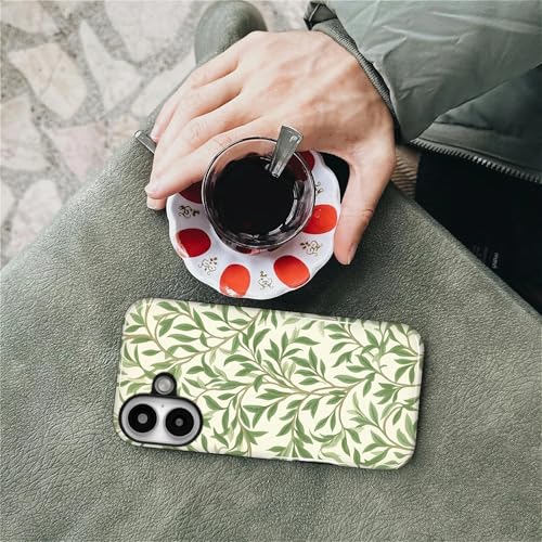 Case for iPhone 16, Shockproof Hybrid Protective Phone Case, Dual-Layer Drop Protection Anti-Scratch, Green Leaves - color: Green Leaves, size: iPhone 16