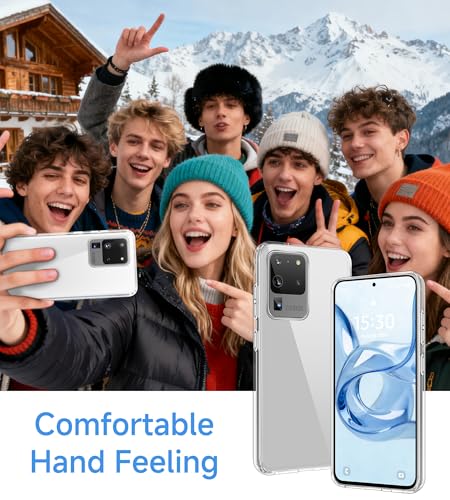 USLAI Case for Samsung Galaxy S20 Ultra, Anti-Yellowing, Crystal Clear Back, Shockproof & Military‑Grade Drop Protection - Transparent - color: Clear, size: Galaxy S20 Ultra
