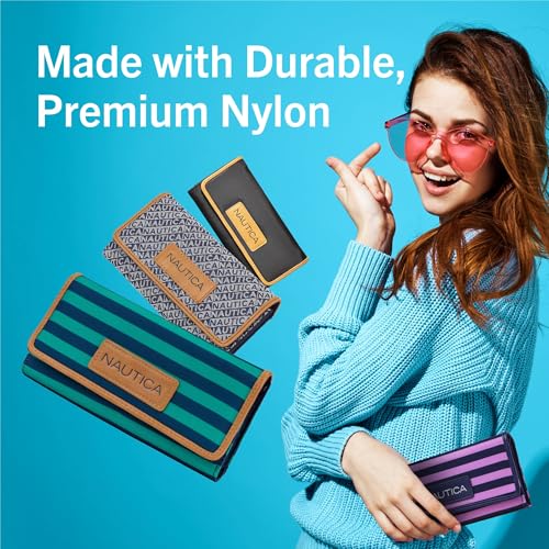 Nautica womens The Perfect Carry All Money Manager Wallet Organizer with RFID Blocking Wallet | The Perfect Carry All - color: Indigo Jacquard