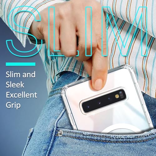 YZB Magnetic for Samsung Galaxy S10 Case, Clear | Compatible with MagSafe | Slim Fit Lightweight Shockproof, Military-Grade Protection, Yellowing Resistant Scratch-Resistant Back - color: Crystal Clear, size: Galaxy S10