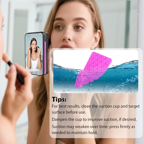 실리콘 양면 흡착 컵 폰 케이스 탈착식 마운트, 핸즈프리 강력한 그립 홀더 스탠드, 셀카 및 비디오용 (로즈) - color: 장미.