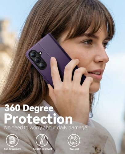 OCASE for Samsung Galaxy S26+ Plus Wallet Case, Card Holder, Dark Purple | RFID Blocking, Kickstand, Magnetic Closure, PU Leather Flip Folio, Shockproof TPU Shell, Protective Phone Cover (6.7") 2026 - color: Dark Purple, size: Samsung Galaxy S26 Plus