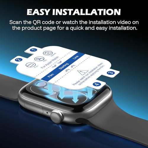 JULK 6-Pack for Apple Watch Series 11 Screen Protector 46mm, Flexible Film Non-Bubbles Soft TPU Face Screen Protector for iWatch 11(2025)/10 46mm, Touch Sensitive, HD Transparent