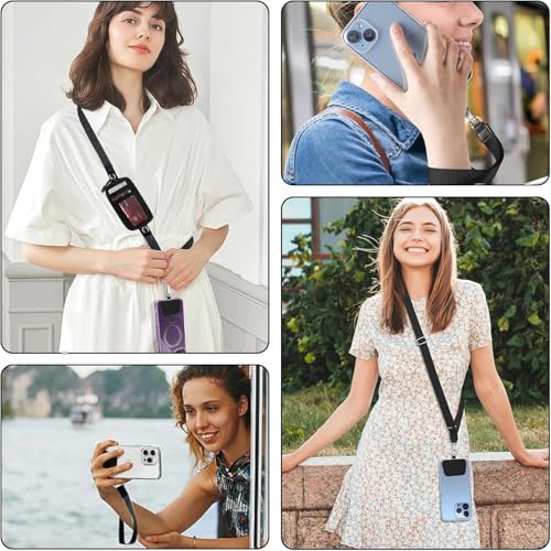 Phone Lanyard Crossbody,phone lanyard with wallet,Adjustable Phone Crossbody Wrist Strap,Universal Cell Phone Lanyard with All Phones-Black - color: B