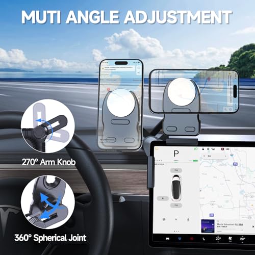 Socket Car Mount,Adjustable Phone Mount for Tesla Model 3/Y/Cybertruck,Non-Adhesive Car Phone Holder for Socket Grip - style: Popsocket Car Mount For Tesla Model 3/Y/Cybertruck