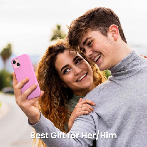 ORNARTO Compatible with iPhone 15 Case 6.1, Slim Liquid Silicone 3 Layers Full Covered Soft Gel Rubber Phone Case, Anti-Scratch Shockproof Protective Cover 6.1 Inch, Cherry Blossom - color: Cherry Blossom
