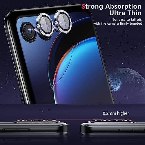 Zeking 2 Set for Motorola Razr 40 Ultra/ 50 Utra Camera Lens Protector - color: Black