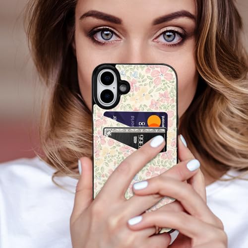 Compatible with iPhone 17 Wallet Case with Card Holder | Peach Blossom Flower Soft TPU Anti Scratch Protective, Shockproof Wallet Case for iPhone 17 6.3 inch - color: Peach Blossom Flower, size: iPhone 17 6.3 inch