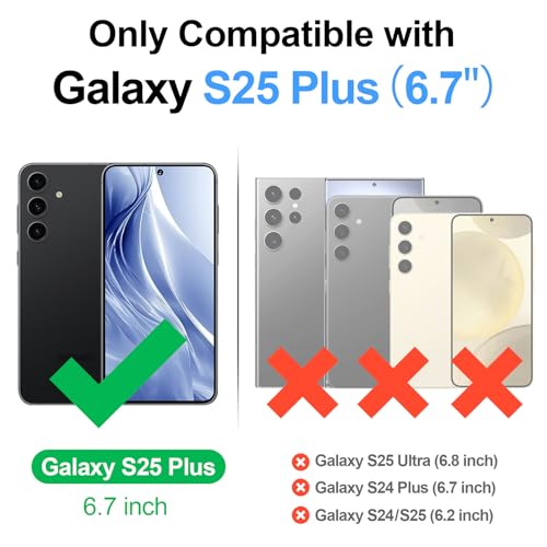 SkyEagle Compatible with Magsafe 2 in 1 Detachable Samsung Galaxy S25 Plus Wallet Case with Card Holder,Women Men Magnetic PU Leather RFID Blocking Flip Folio Kickstand Credit Slots,Black - color: Black, size: Samsung Galaxy S25 Plus - 6.7"