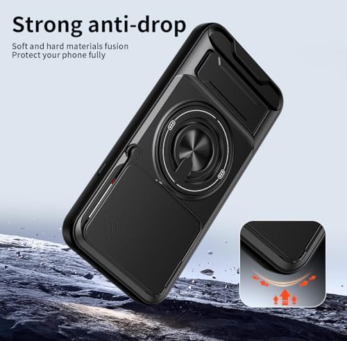 Compatible with Nothing Phone4a Case Cover,Compatible with Nothing Phone (4a) 5G A069 with Slide Camera Cover Phone Stand Protective Case Black - color: Black, size: Compatible with Nothing Phone4a