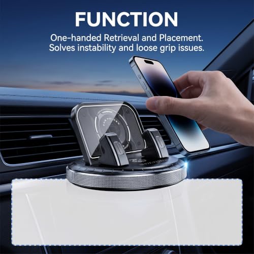 Car Phone Holder 360 Degree Rotation, Non-slip Car Navigation Mount, Car Phone Mount with Double Layer Pad, Universal for Most Cars, SUVs, Trucks (Silver) - color: Silver