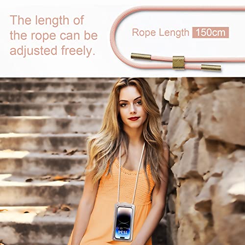 Small Crossbody Bag Cell Phone Purse for Women Men Leather Mini Shoulder Bag Wallet Case with Card Holder Slot Necklace Lanyard for All phones iPhone Samsung Google up to 7.3" Rose Gold - color: Rose Gold