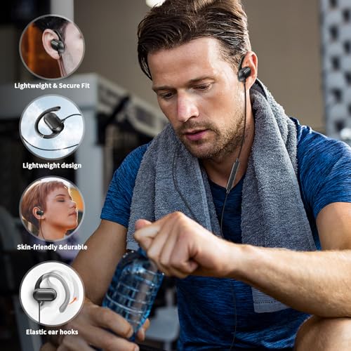 ACANDYA USB C Earbuds Wired Over Ear Headphone Open Ear Sport Headset Black - color: Black