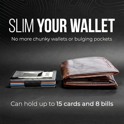 Mountain Voyage Minimalist Wallet for Men - Slim RFID Wallet, Scratch Resistant, Credit Card Holder & Money Clip, Easily Removable Money & Cards (Gunmetal Titanium) - color: Gunmetal Titanium